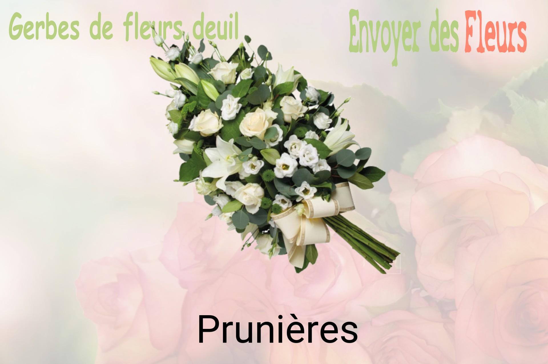 Gerbe de fleurs de deuil livrée à Prunières